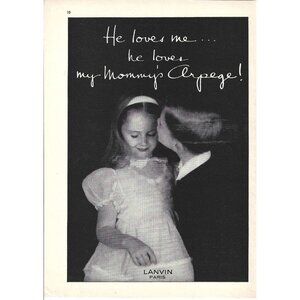 Lanvin Paris Arpege Beauty Makeup 1950s Vintage Print Ad 9 inch Tall